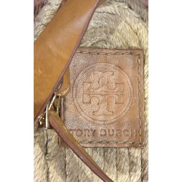 Tory Burch Awning Stripe Canvas Espadrille Sandal Size 7 - Picture 7 of 8